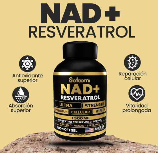 Resveratrol + NAD⁺, activa tu energía celular, enfoque y vitalidad.