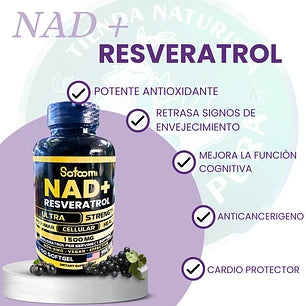 Resveratrol + NAD⁺, activa tu energía celular, enfoque y vitalidad.