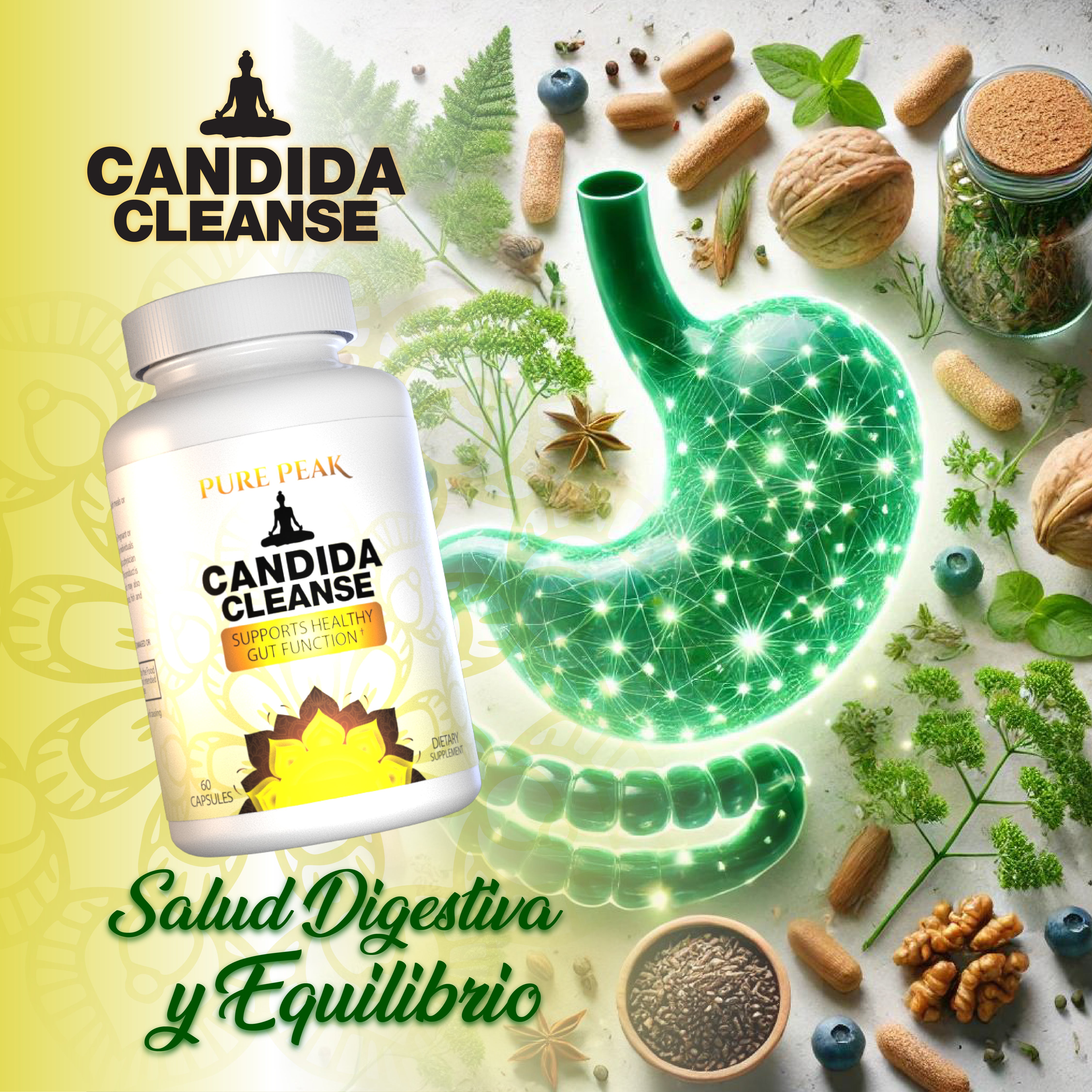Candida Cleanse: Fórmula Avanzada de Apoyo Digestivo y Equilibrio Fúngico